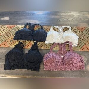 Maurices Lace Bralette Set - Black, Pink, White
